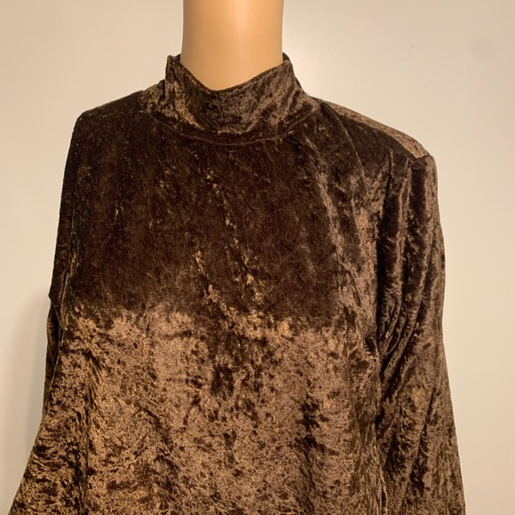 Vintage Mic MaC Women’s Velour Mock Neck Top - Picture 6 of 7